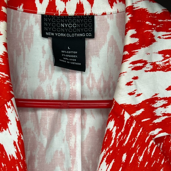 Bold and Beautiful: Red and White Blazer by New York Clothing Co. - Picture 4 of 5